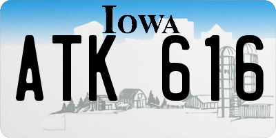 IA license plate ATK616