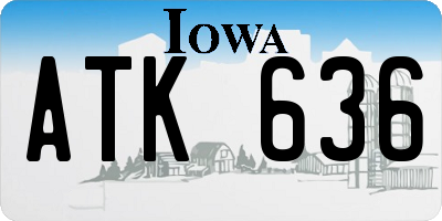 IA license plate ATK636