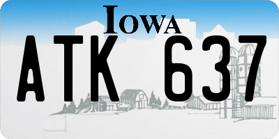 IA license plate ATK637