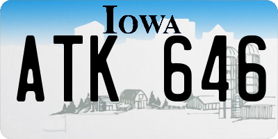 IA license plate ATK646