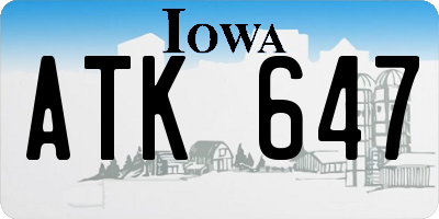 IA license plate ATK647