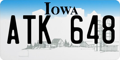 IA license plate ATK648
