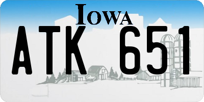 IA license plate ATK651