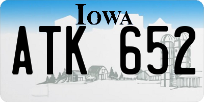IA license plate ATK652