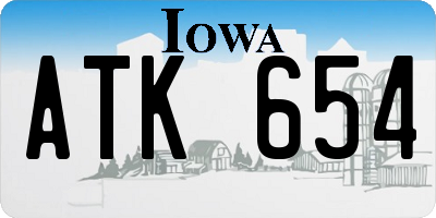 IA license plate ATK654