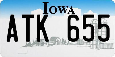 IA license plate ATK655