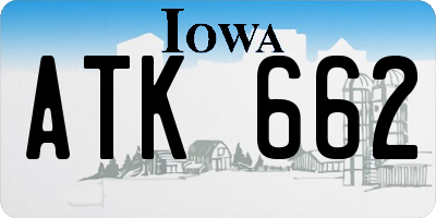 IA license plate ATK662
