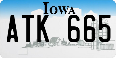 IA license plate ATK665