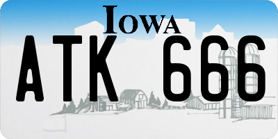 IA license plate ATK666