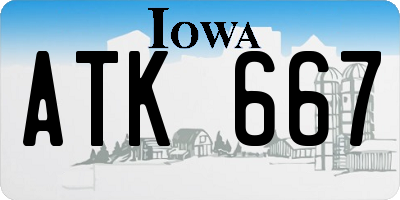 IA license plate ATK667