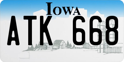 IA license plate ATK668