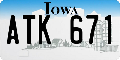 IA license plate ATK671
