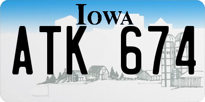 IA license plate ATK674