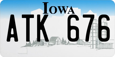 IA license plate ATK676