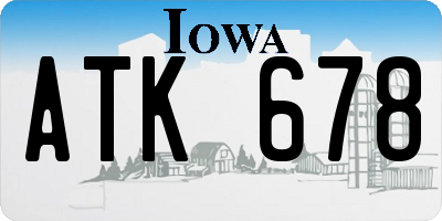 IA license plate ATK678