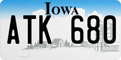 IA license plate ATK680
