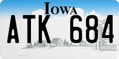 IA license plate ATK684