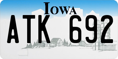 IA license plate ATK692