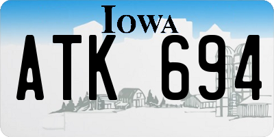 IA license plate ATK694