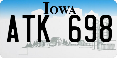 IA license plate ATK698