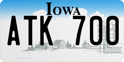 IA license plate ATK700