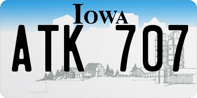 IA license plate ATK707