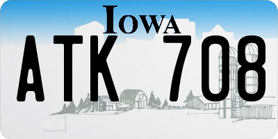 IA license plate ATK708