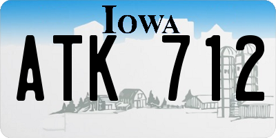 IA license plate ATK712