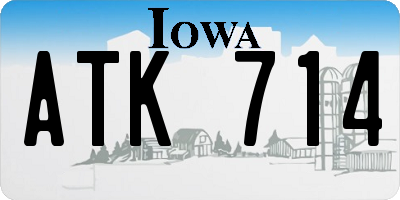 IA license plate ATK714