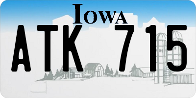 IA license plate ATK715