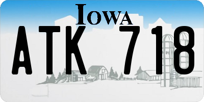 IA license plate ATK718