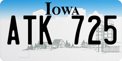 IA license plate ATK725