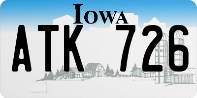 IA license plate ATK726