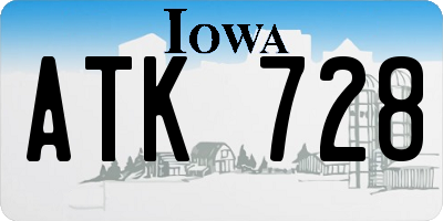 IA license plate ATK728
