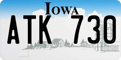 IA license plate ATK730