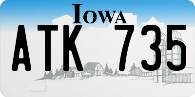 IA license plate ATK735