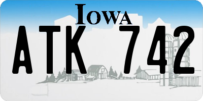 IA license plate ATK742