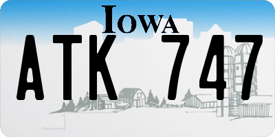 IA license plate ATK747
