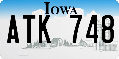 IA license plate ATK748