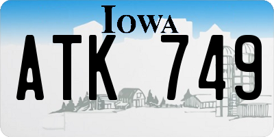 IA license plate ATK749