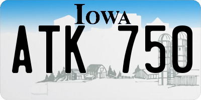 IA license plate ATK750