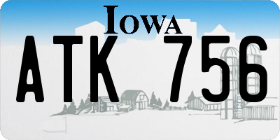 IA license plate ATK756