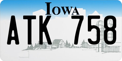IA license plate ATK758