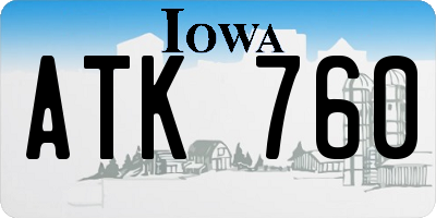 IA license plate ATK760