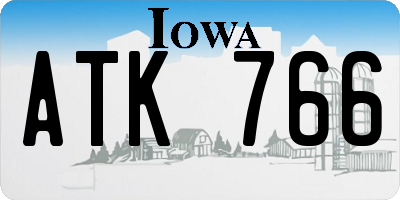IA license plate ATK766