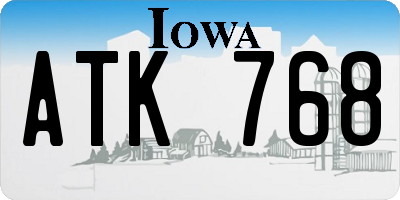 IA license plate ATK768