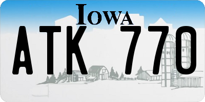 IA license plate ATK770