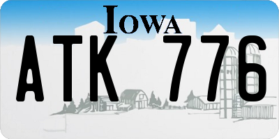 IA license plate ATK776