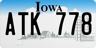 IA license plate ATK778