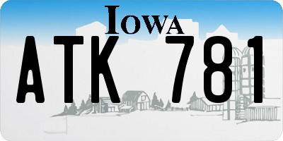 IA license plate ATK781